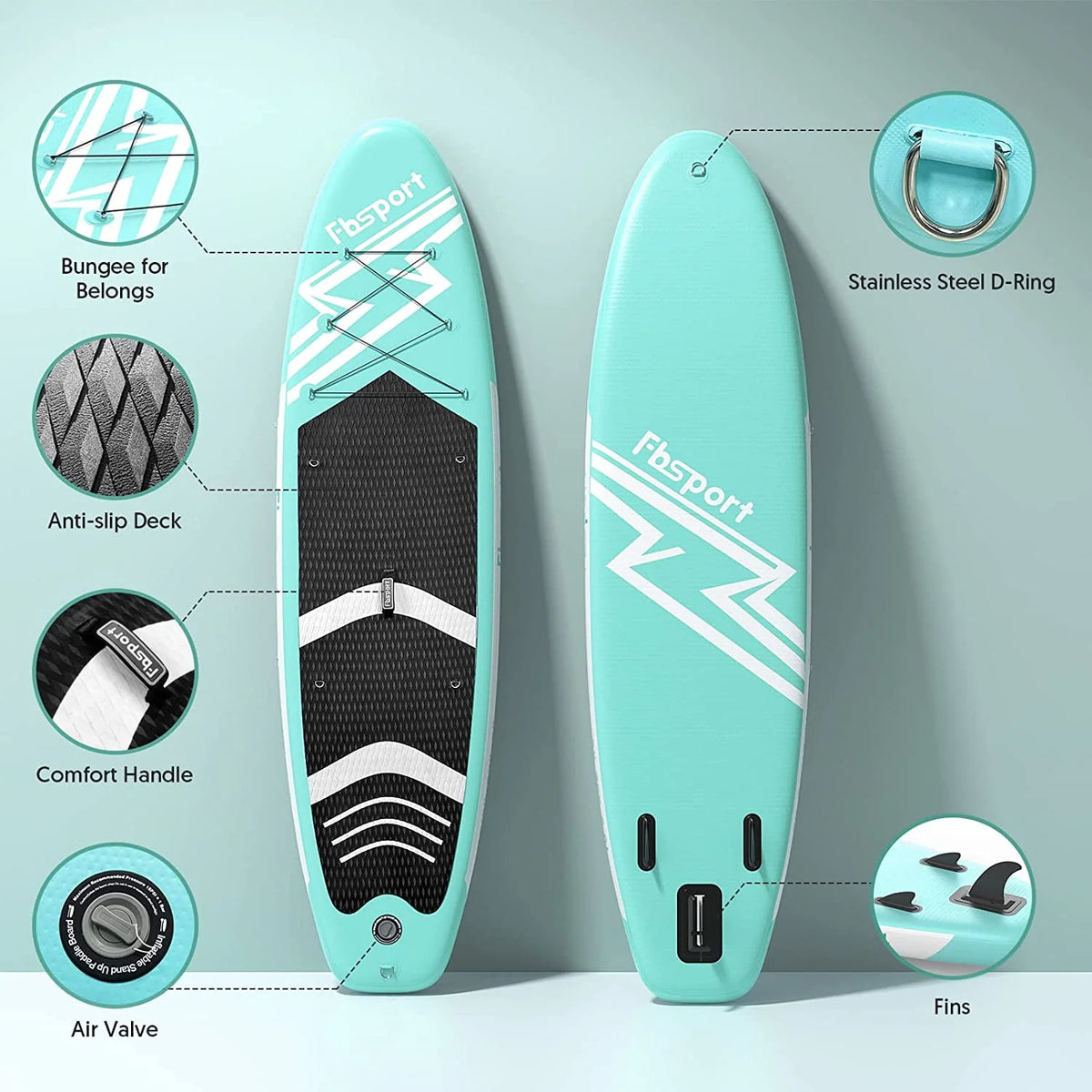 Mint Green Inflatable Paddle Board W23719