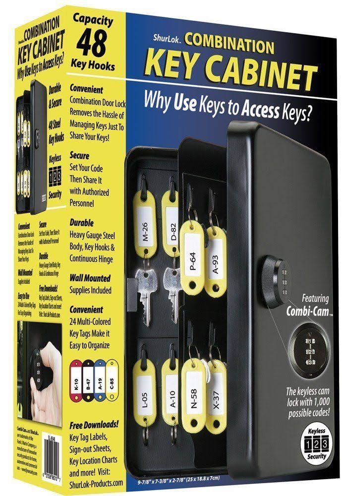 Combination Key Cabinet, 48 Hook, Black J3020