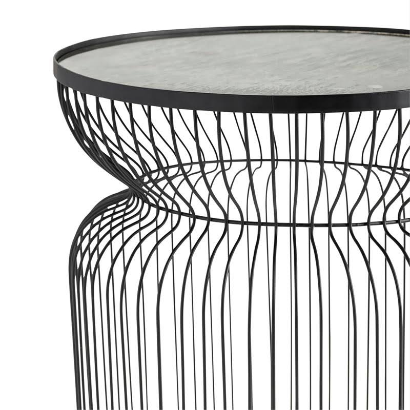 Round Metal Wire End Table P28557