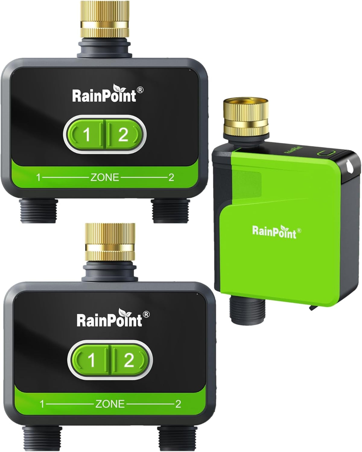 Smart Water Timer with Brass Inlet, Bluetooth Sprinkler Timer 2 Outlet X8336