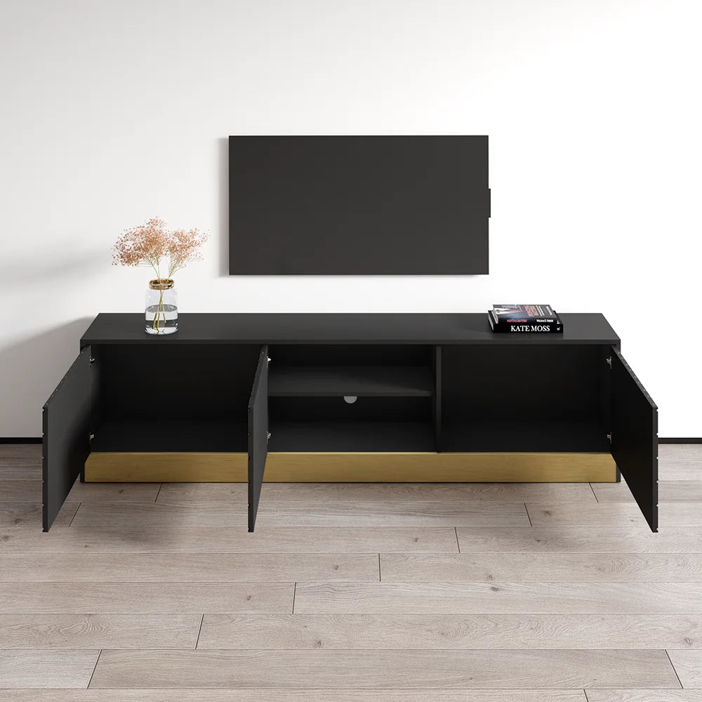 High Gloss TV Stand with Storage Cabinets O8961