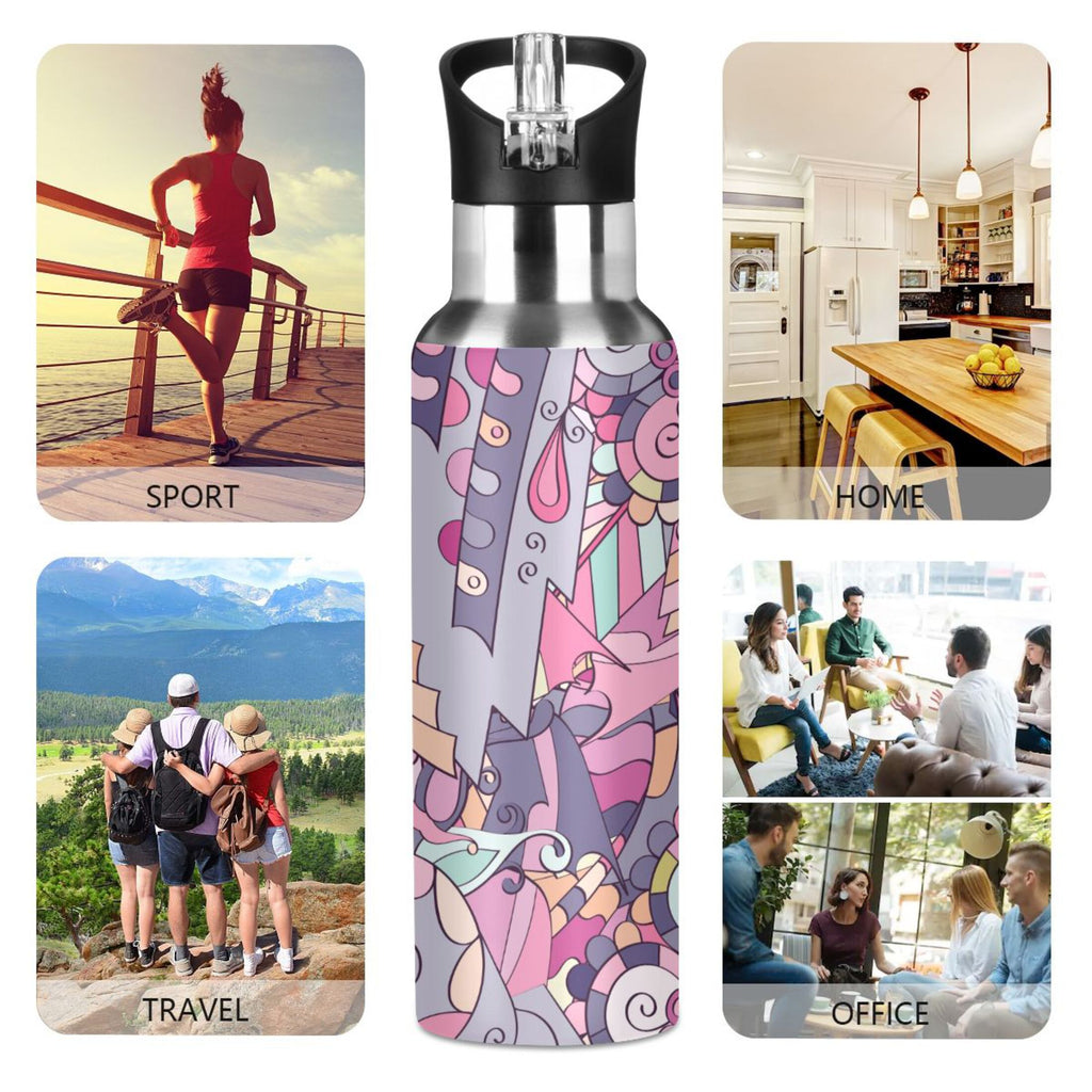 Stainless Steel Insulated Water Bottle with Straw Lid C81966