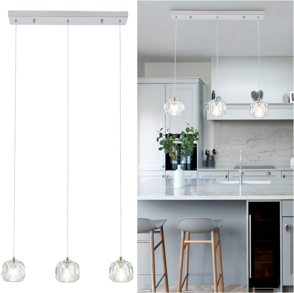5 Lights Crystal Chandelier Pendant Light O275719