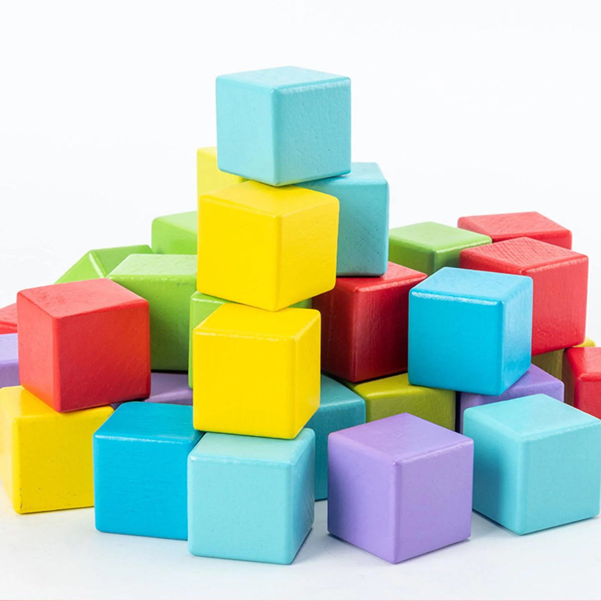 Wooden Building Blocks Stacking Game with Cards Sensory Toys E1343