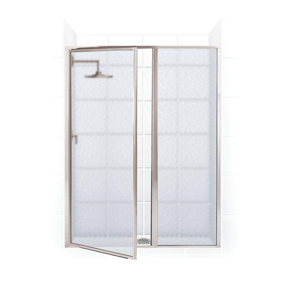 Framed Hinge Swing Shower Door Brushed Nickel P180