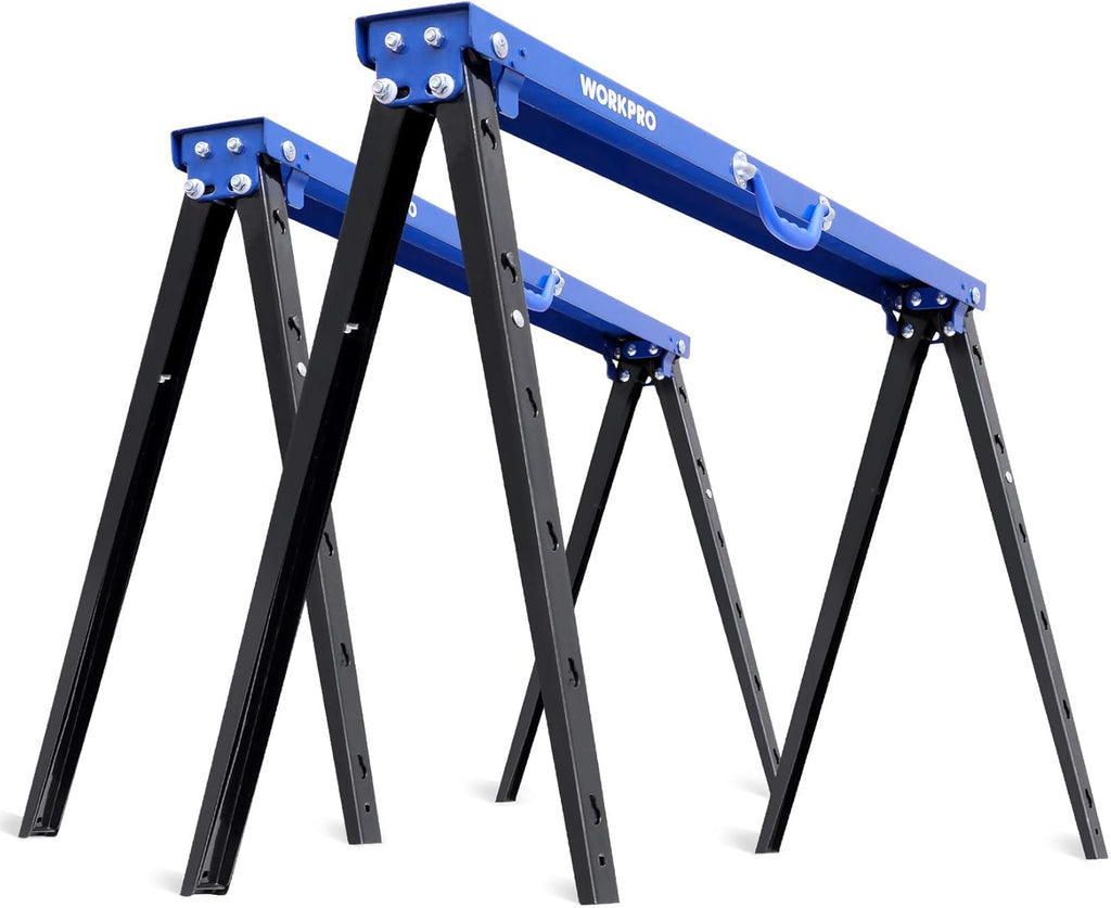Portable Folding Sawhorse, 1000 lb. Weight Capacity, 2 Pack L34340