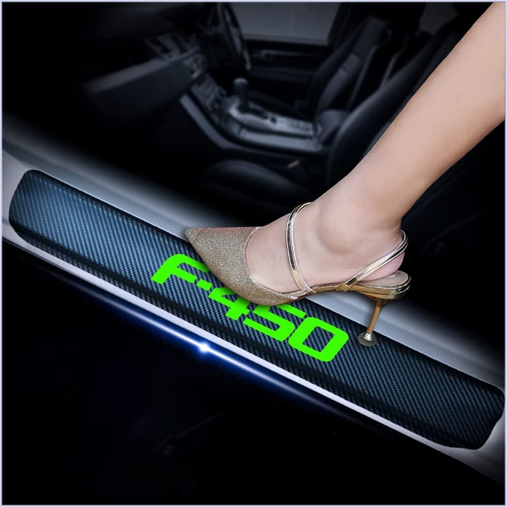 4Pcs Car Door Sill Scuff Plate Cover Carbon Fiber Sticker red F970