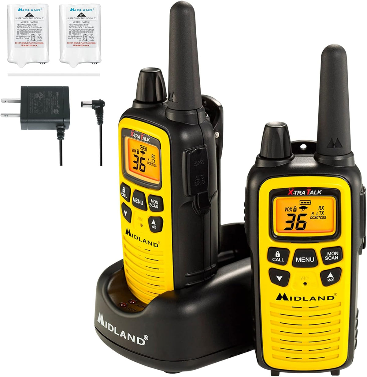 36 Channel FRS Two-Way Radio Pair Pack Yellow Black D4896