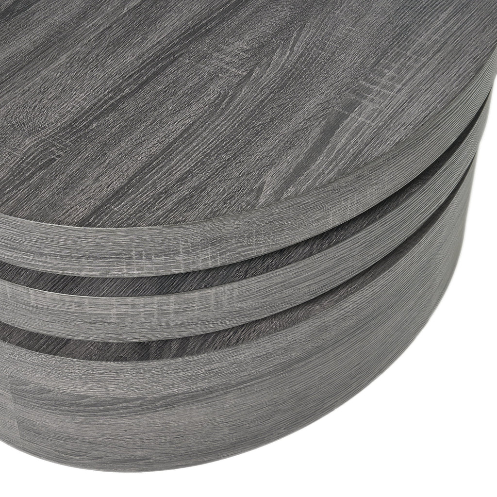 Black Rotatable Oval Coffee Table W160527