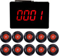 Wireless Calling System with 10 PCS Waterproof Call Buttons and 1 PC Display Receiver W52158