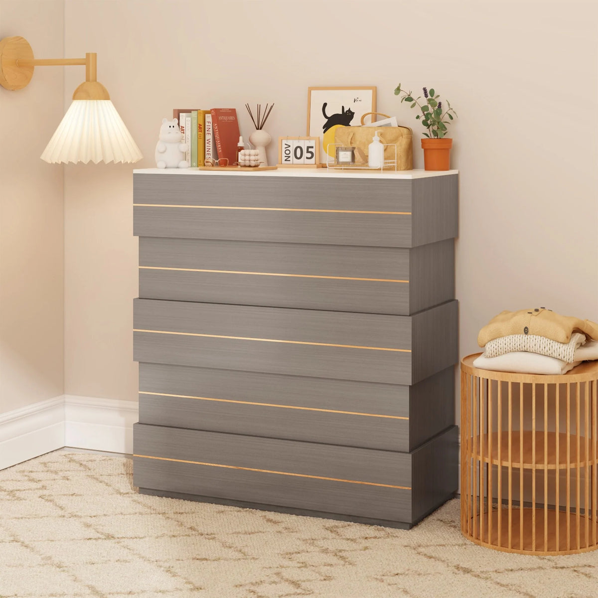 Irregular Five-Drawer Cabinet Dresser C452