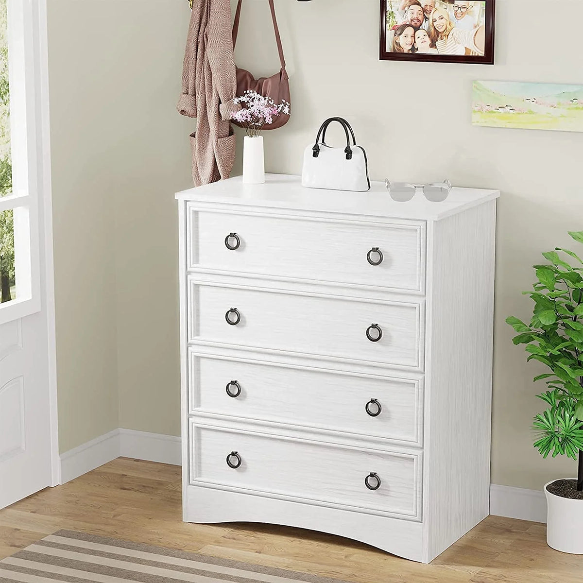 4 Drawer Gray Wood Dresser L601