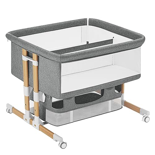 3 in 1 Baby Bassinet Bedside Sleeper with Storage, Grey H30946
