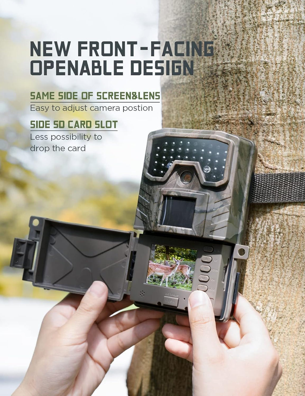 30MP 1080P Trail Camera with Low Glow IR LEDs Night Vision Motion Activated IP66 Waterproof J166