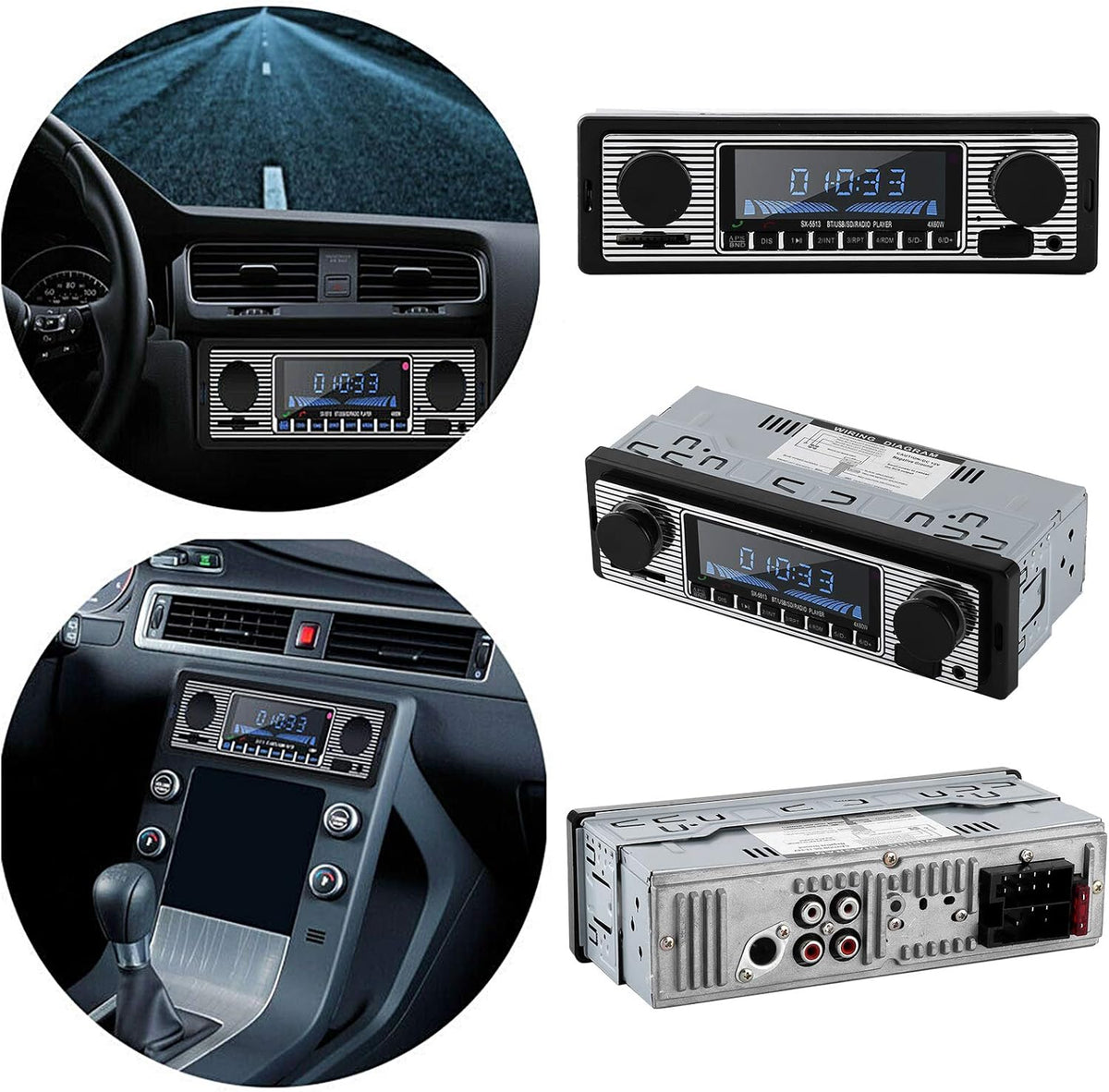 Car Music Player Bluetooth Classic Compact Size Auto Radio J5178
