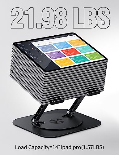 Black Adjustable Foldable Laptop Stand with 360 Rotating Base O8778