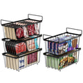 5 Pack Wire Storage Baskets for Deep Freezer, Black L1425