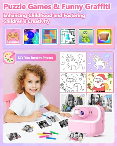 Instant Print Camera for Kids with 32GB SD Card Purple F838885