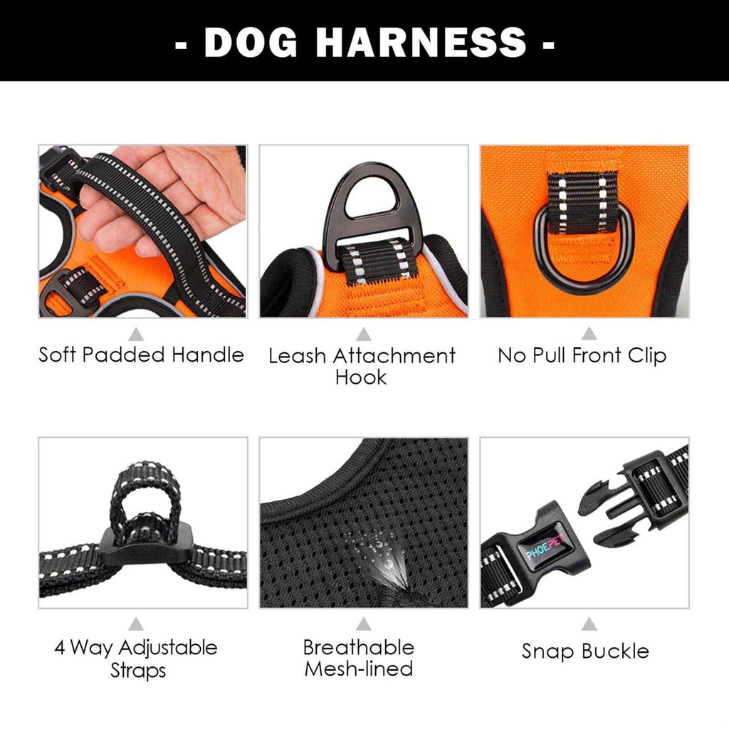 No Pull Reflective Dog Harness with Handle P696