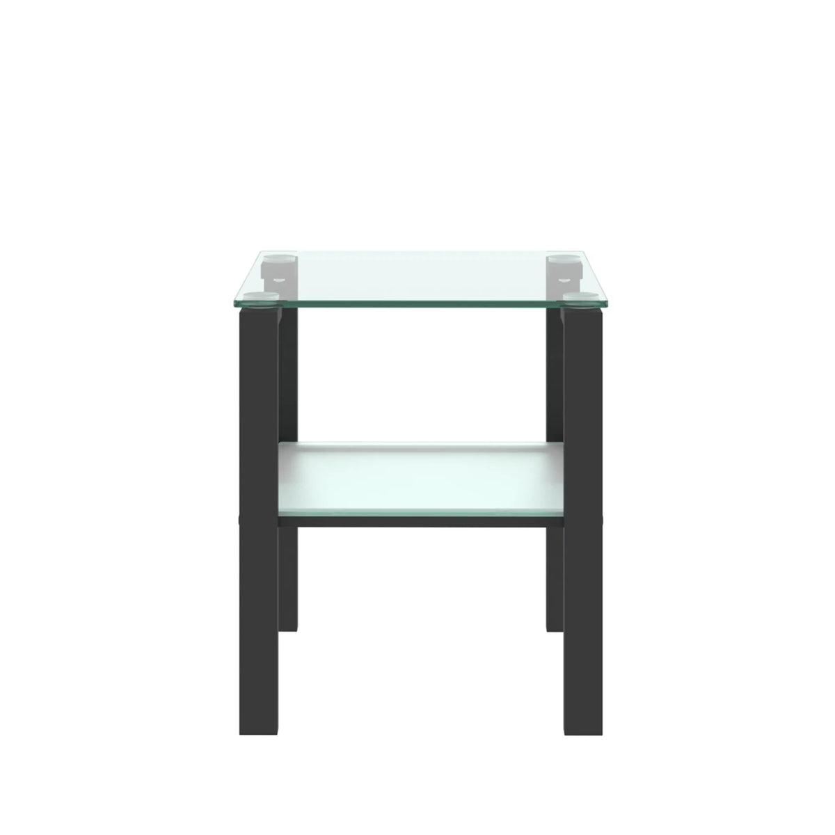 Set of 2 Tempered Glass Square Side Table Y542640