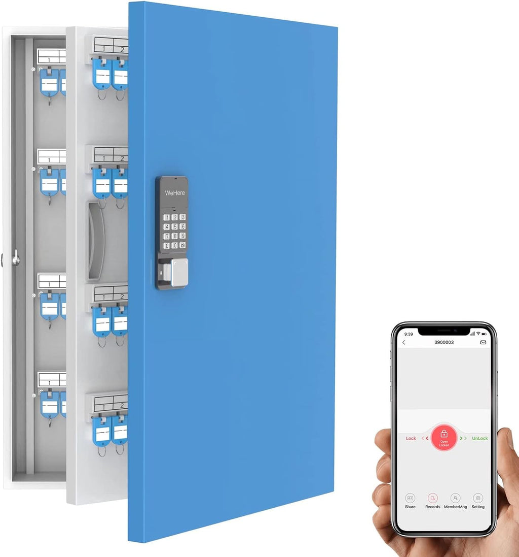 Key Lock Box 192 Keys with Bluetooth Unlock Metal Key Cabinet Wall Mount K592