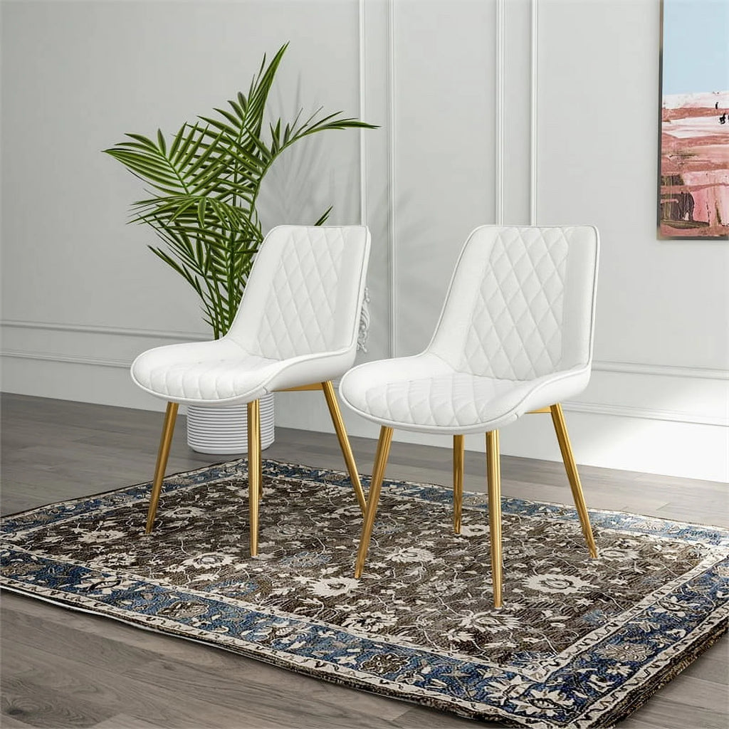 Cream Boucle Fabric Dining Chair Set of 2 Z725985
