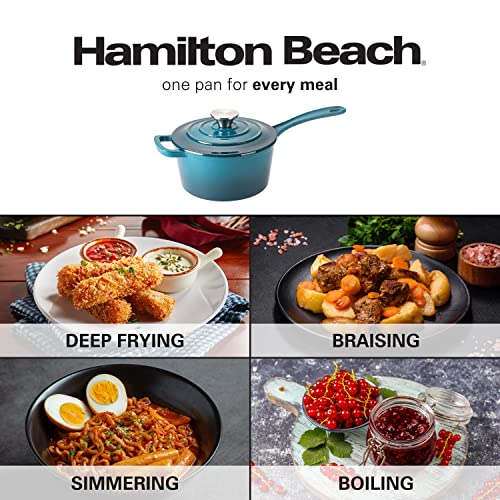 Red Enameled Cast Iron Sauce Pan 2-Quart X874484