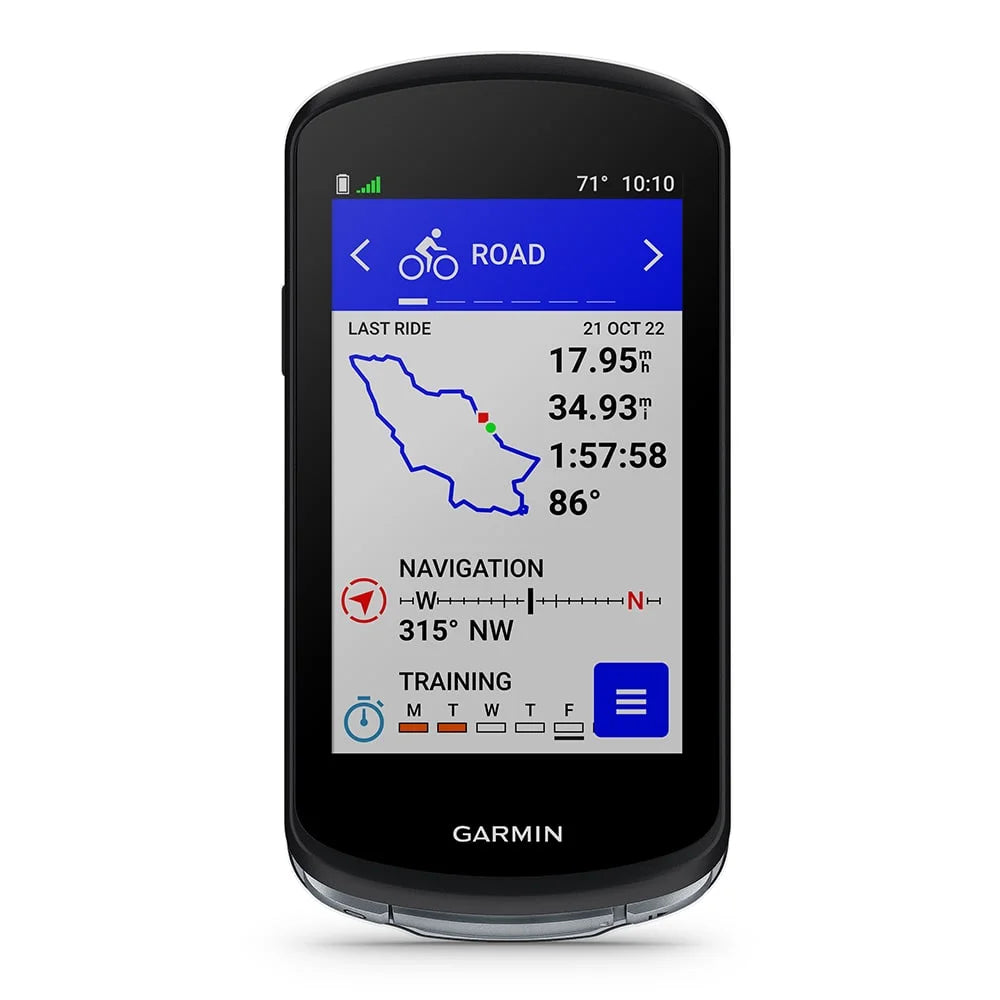 Garmin Edge 1040 Solar GPS Bike Computer with Speed Sensor 2, Cadence Sensor 2, HRM-Dual, White Silicone Case, & Mounts Z858