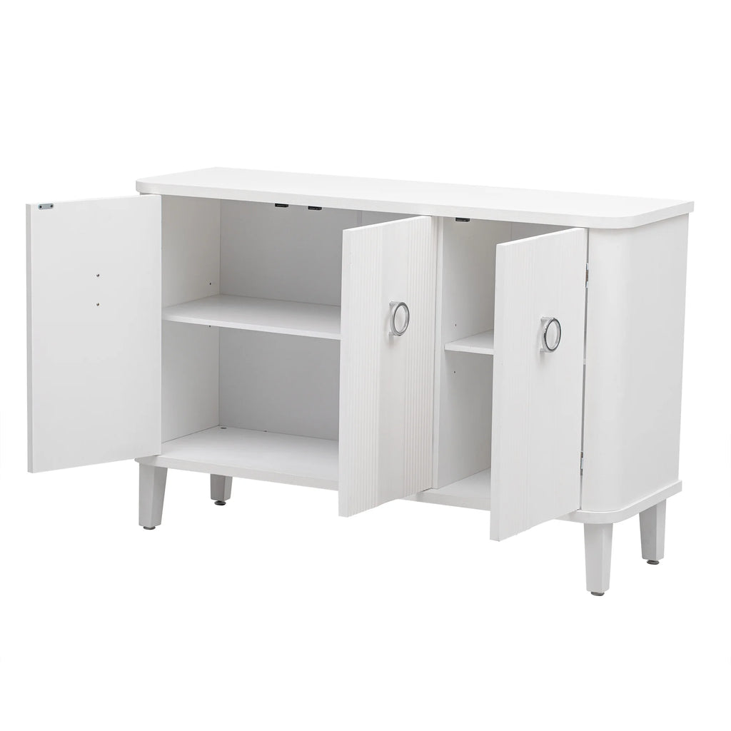 Solid Wood Veneer Storage Cabinet with Three Doors H62678