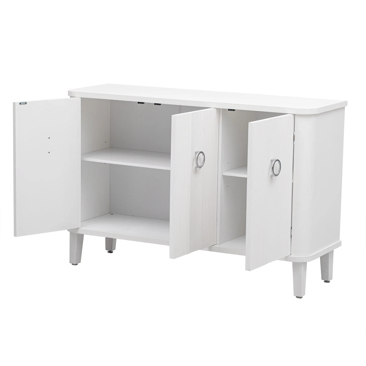 Solid Wood Veneer Storage Cabinet with Three Doors H62678