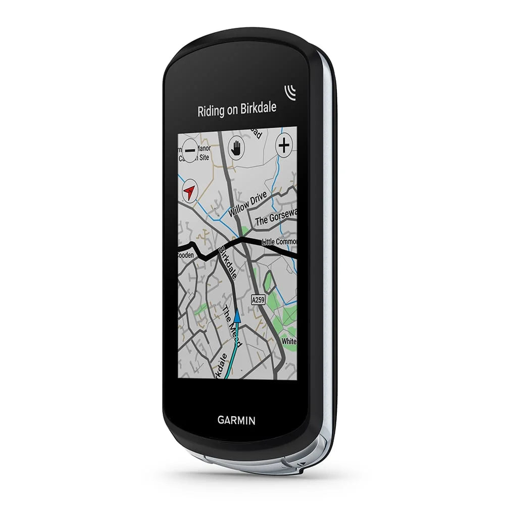 Garmin Edge 1040 Solar GPS Bike Computer with Speed Sensor 2, Cadence Sensor 2, HRM-Dual, White Silicone Case, & Mounts Z858
