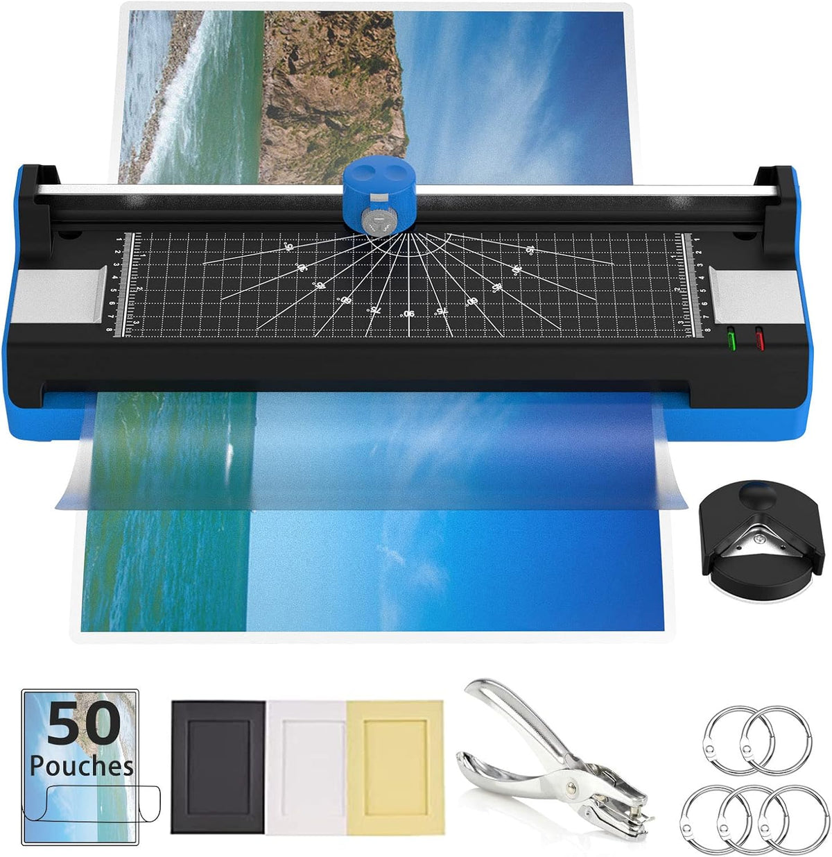 13 Inch 7 in 1 Thermal Laminating Machine with 50 Pouches and Corner Rounder G1967