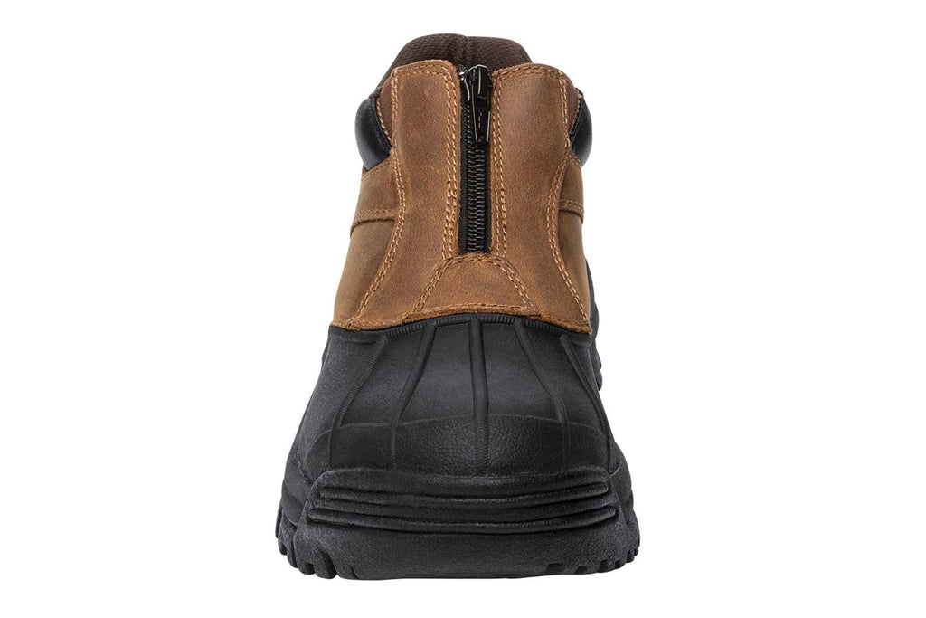 Brown Ankle Zip Boots Q377