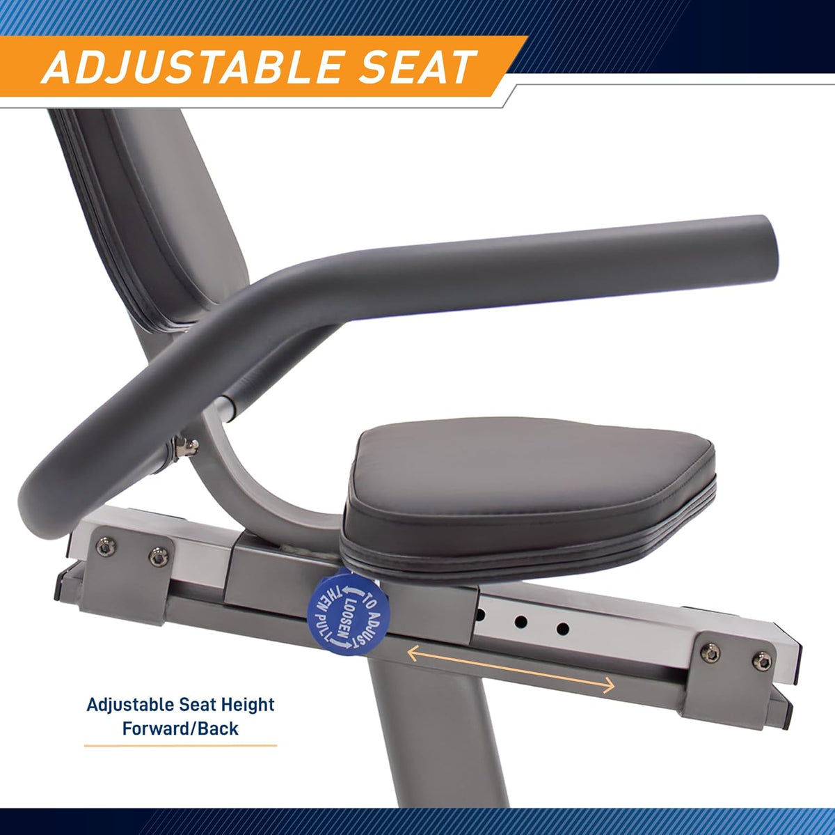 Recumbent Exercise Bike with Adjustable Seat and 8 Resistance Levels, 300 Pound Capacity Q3289