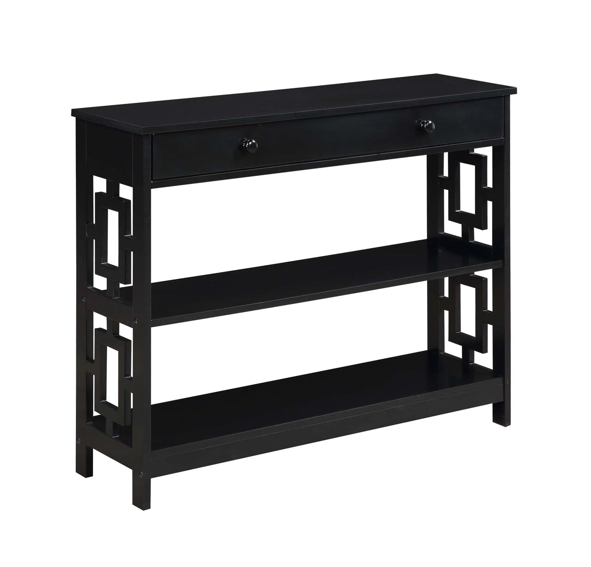 One-Drawer Console Table in Black Wood Finish X6635