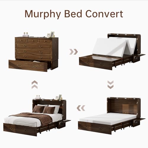 Queen Murphy Bed with Charging Station and Storage Drawer Z305217