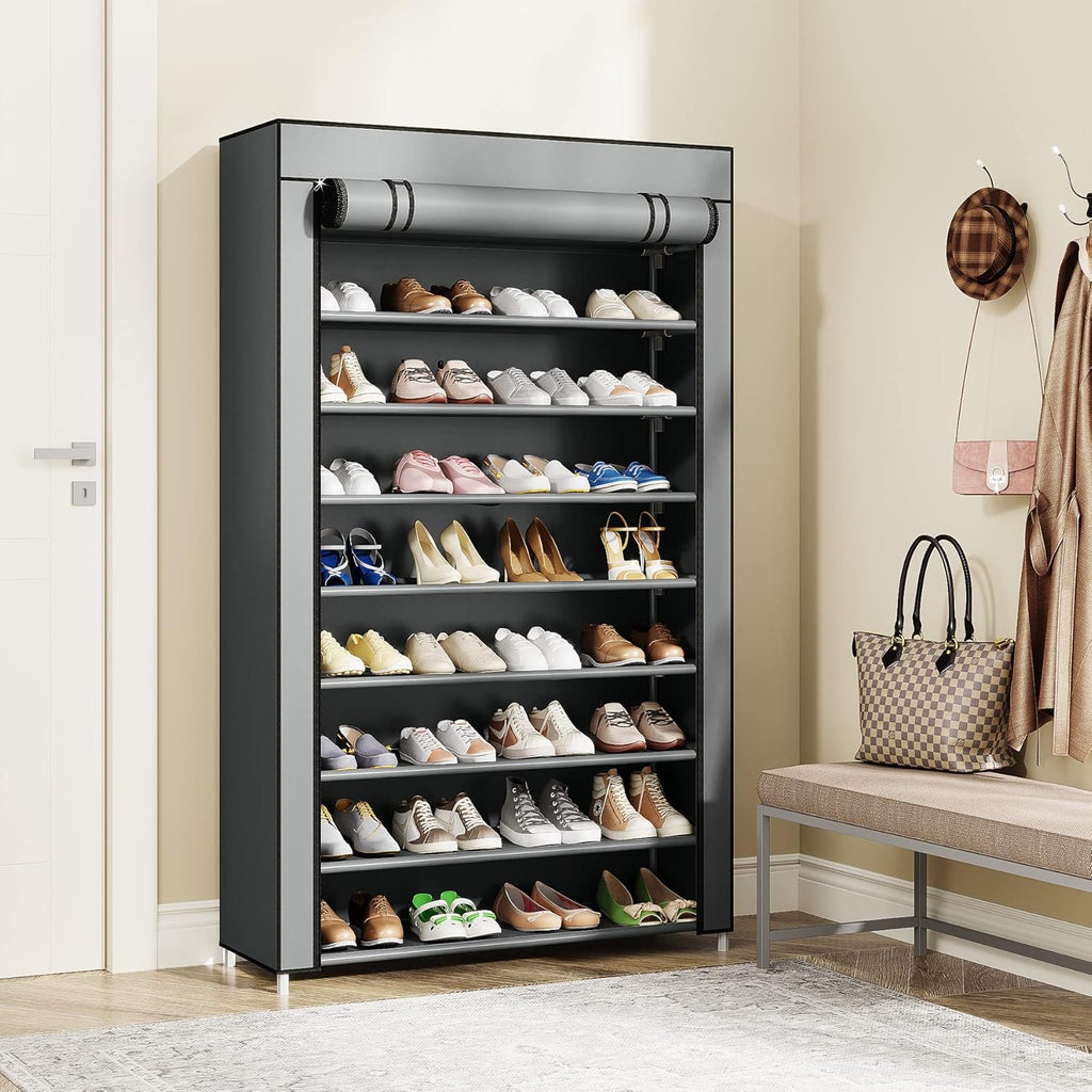 10 Tier Black Non-Woven Shoe Storage Cabinet H70616