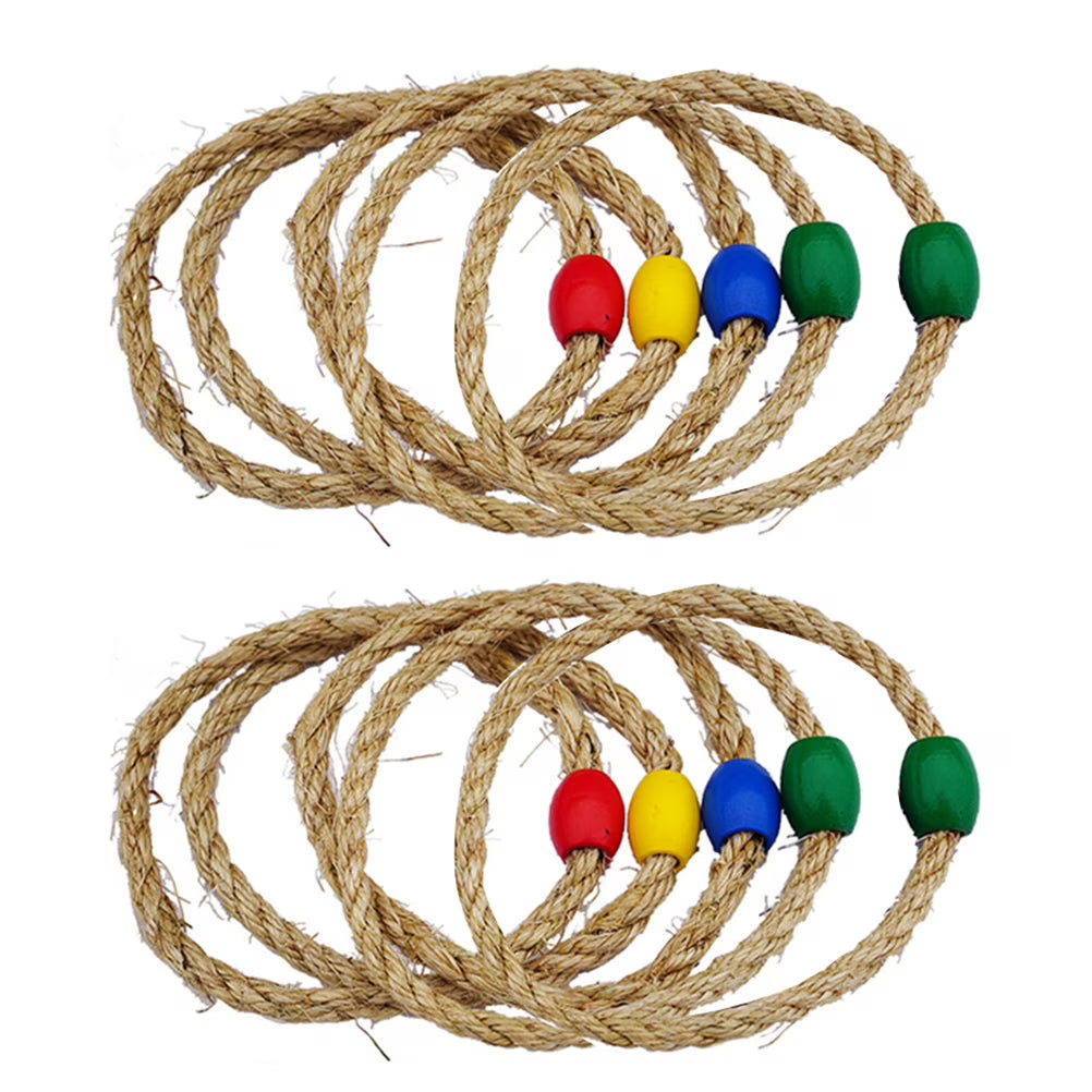 10 PCS Wooden Ring Toss Game Toy X68581