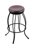 Black Wrinkle Swivel Stool with Dark Cherry Oak Seat U64860