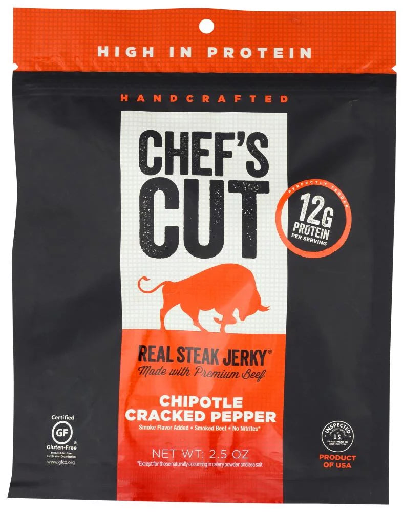 Chipotle Cracked Pepper Steak Jerky 2.5 Oz Pack of 8 A970
