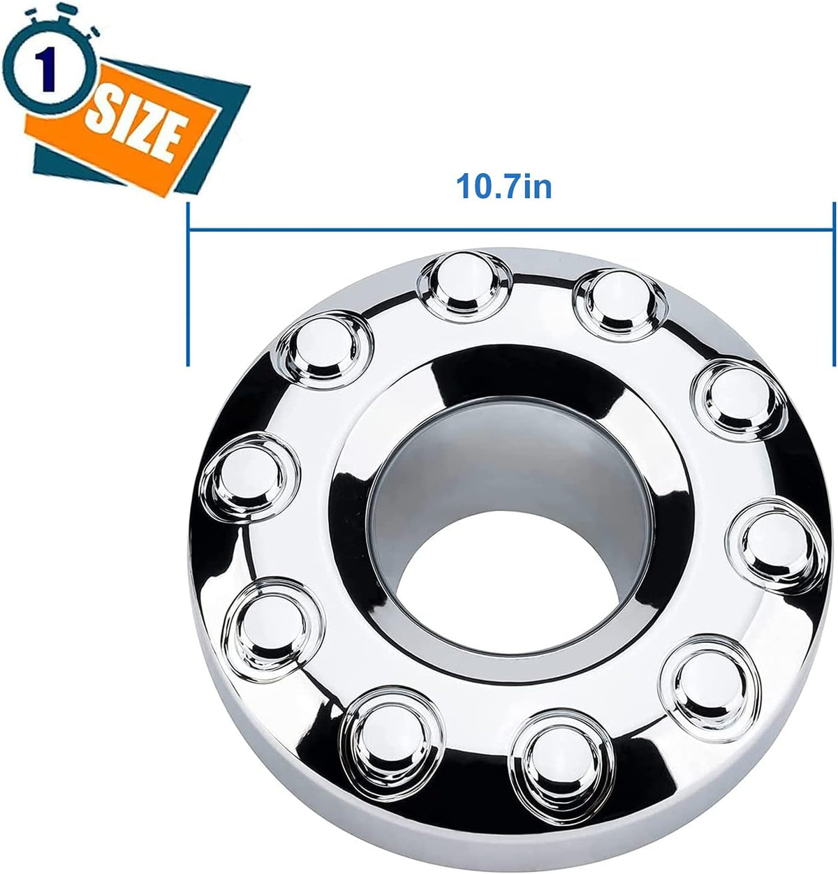 Front 10 Lug Chrome Wheel Center Hub Cap A432