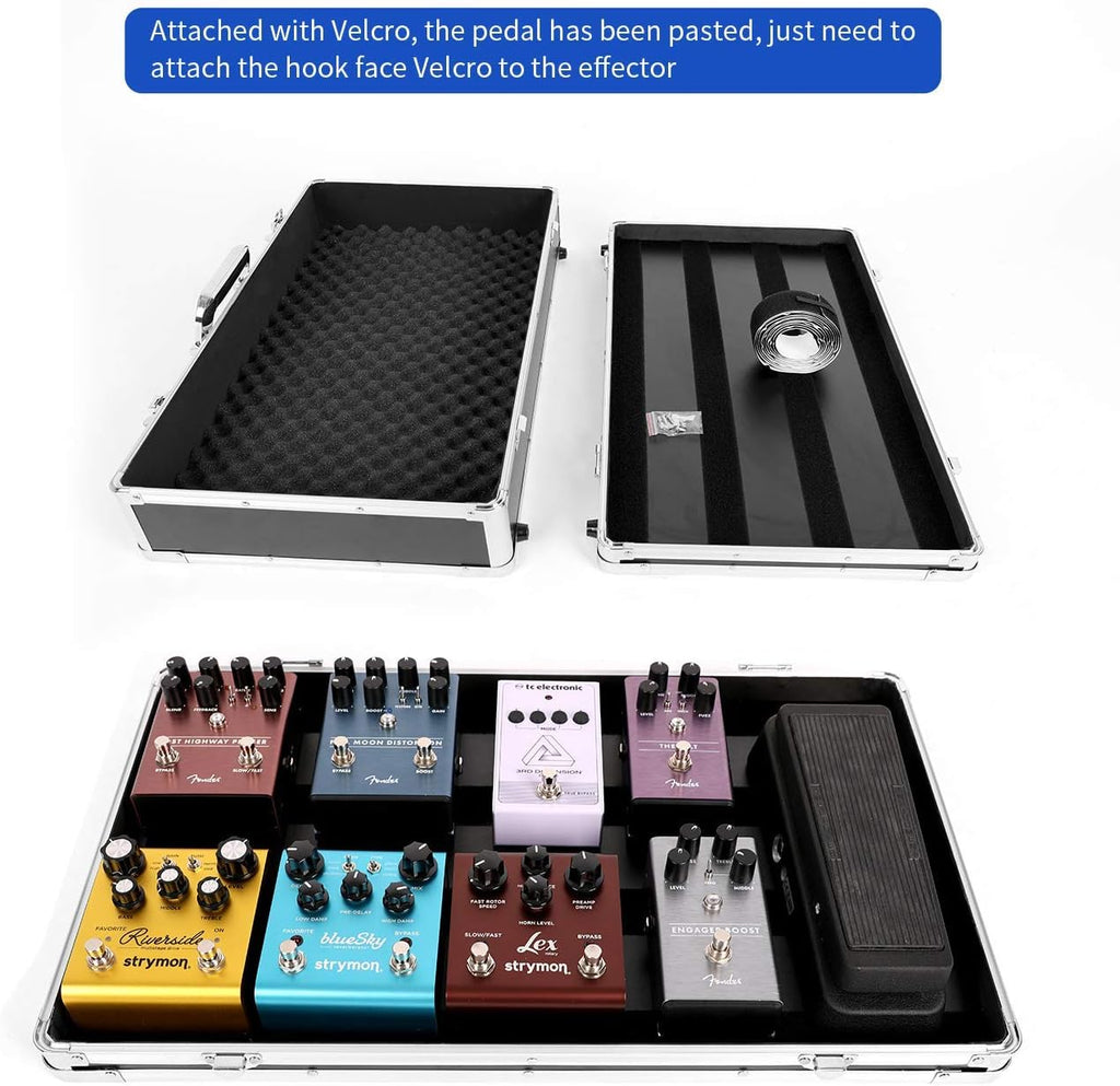 21.6x12.4x4.2in Sturdy Locking Aluminum Guitar Multi Effect Pedal Case W46339