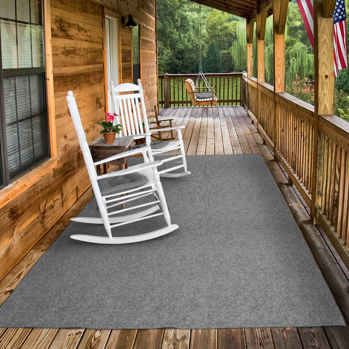 Indoor Outdoor Carpet with Rubber Marine Backing - Gray - 6 Feet x 10 Feet C3250