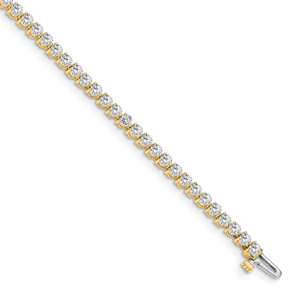 14k Yellow Gold Lab Grown Diamond Tennis Bracelet 7inch S963678