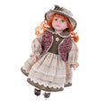 16inch Porcelain Doll Sitting People Figures in Clothes Hat Y94843