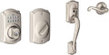 Satin Nickel Keypad Deadbolt and Front Entry Handleset with Lever E866228