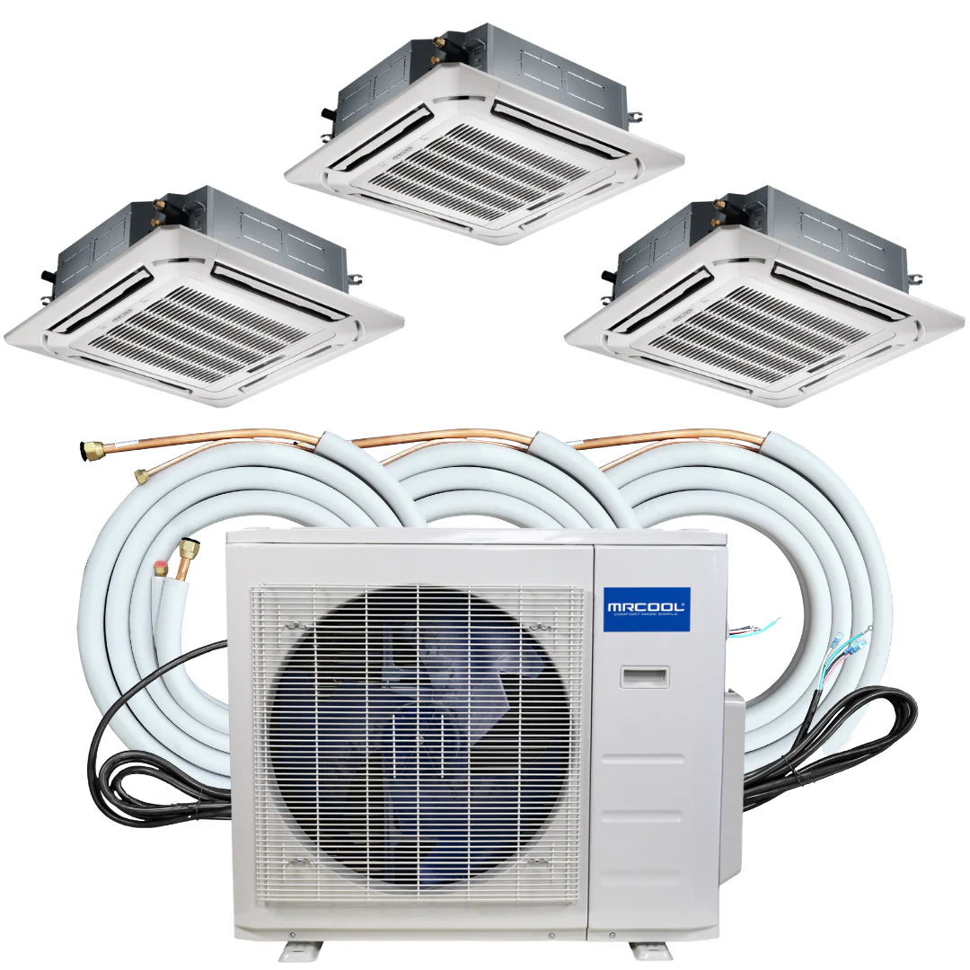 36K BTU 3 Zone Ductless Ceiling Cassette Heat Pump W661722