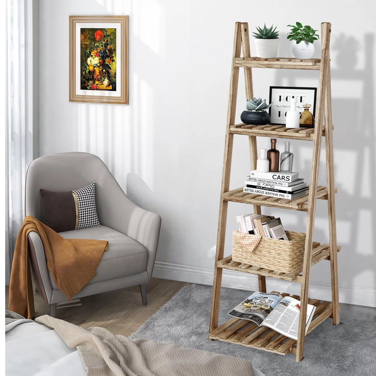 5-Tier Wooden Bookshelf A5413