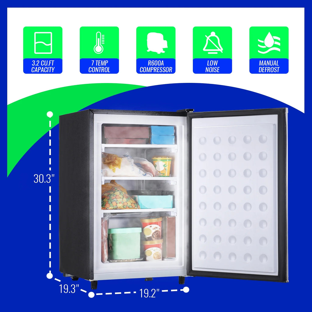 Single Door Compact Upright Freezer 3.2 Cu.Ft G7655