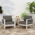 Aluminum Club Chairs with Cushions, Set of 2, Gray G6036